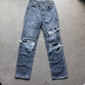 Urban outfitters/BDG ripped black acid wash jeans, size 25